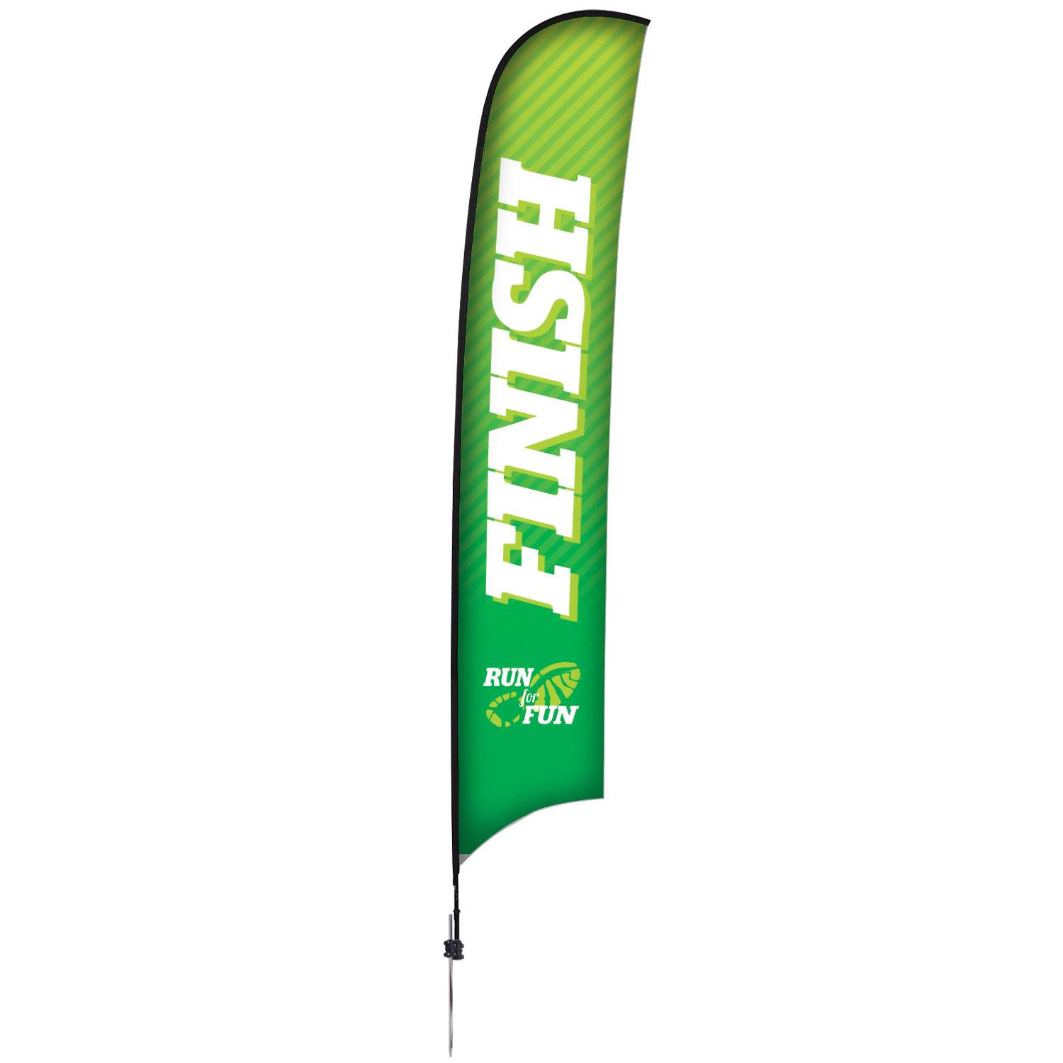 17' Premium Razor Sail Sign Kit (Single-Sided with Ground Spike)