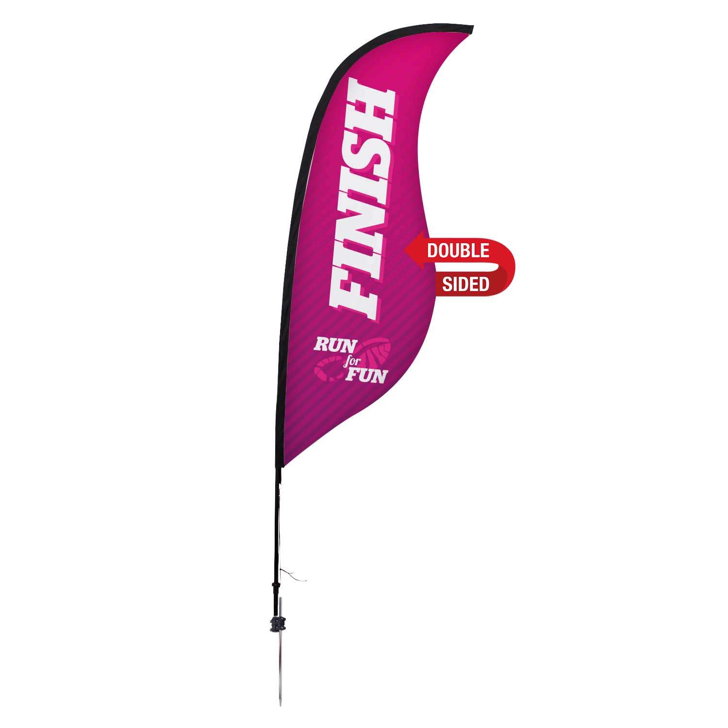 9' Premium Sabre Sail Sign Kit (Double-Sided with Ground Spike)