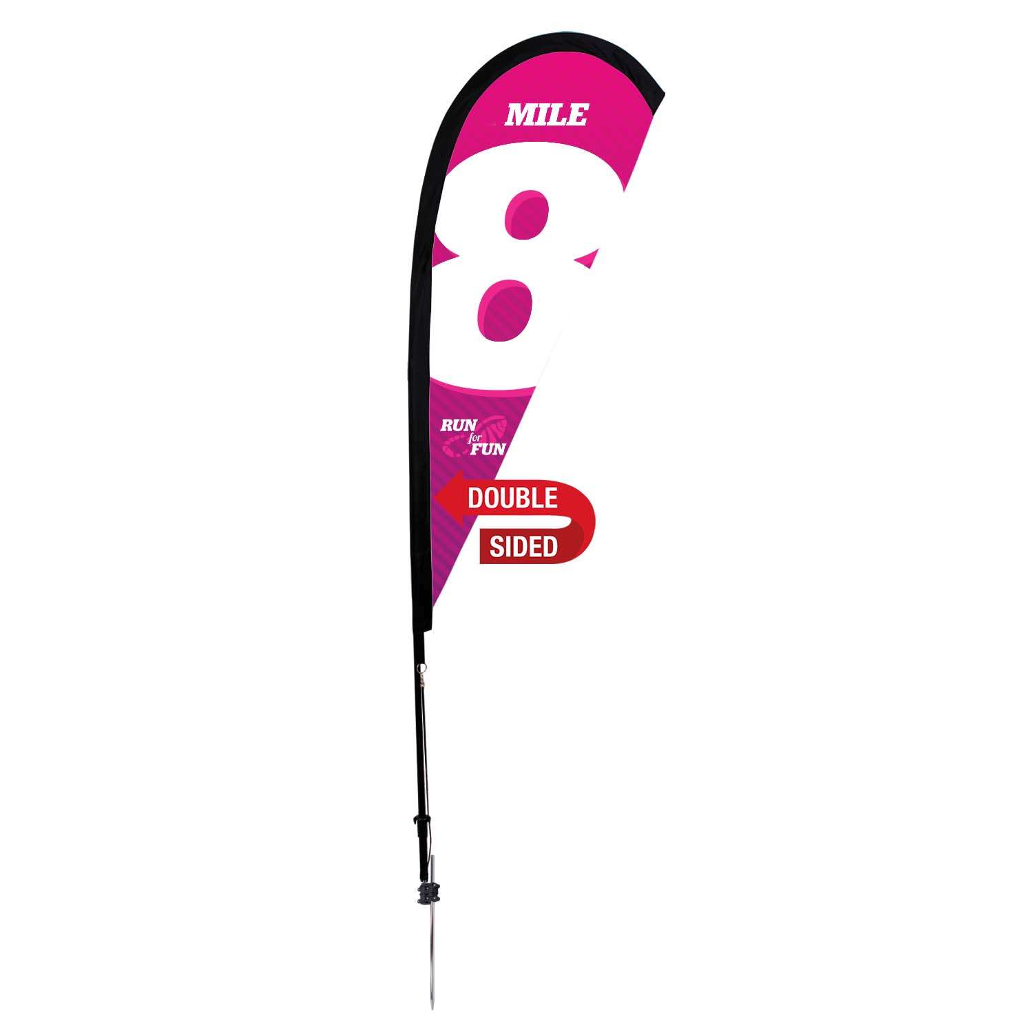 6' Premium Teardrop Sail Sign Kit (Double-Sided with Ground Spike)
