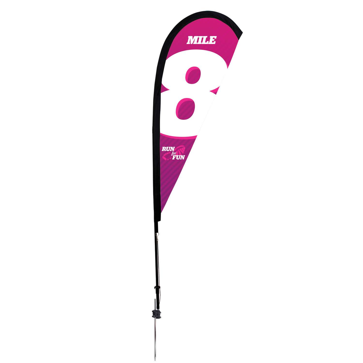 6' Premium Teardrop Sail Sign Kit (Single-Sided with Ground Spike)