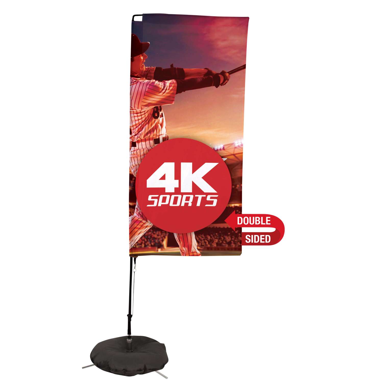 7' Streamline Rectangle Sail Sign Flag Kit (Double-Sided with Scissor Base)
