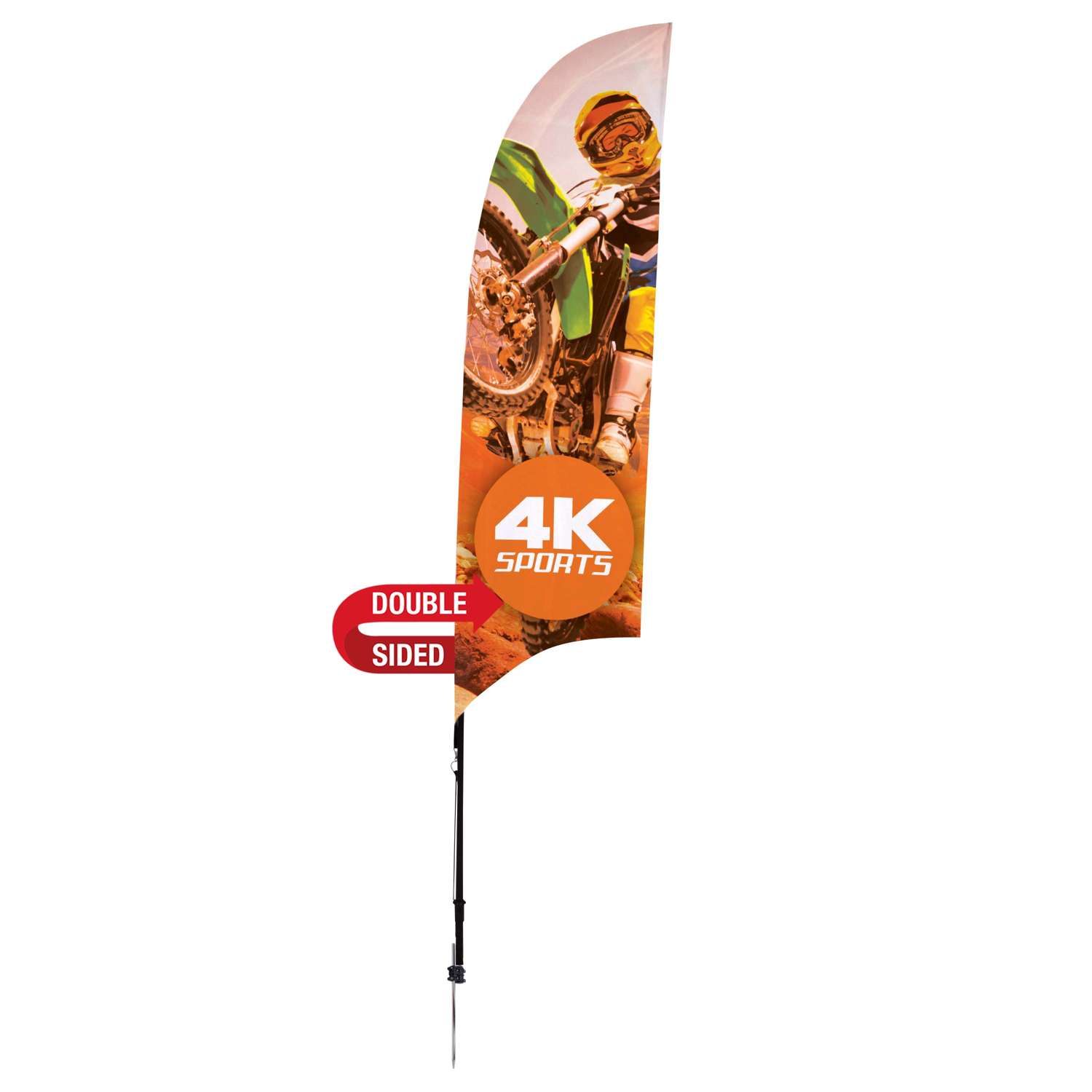 7' Streamline Razor Sail Sign Kit (Double-Sided with Ground Spike)