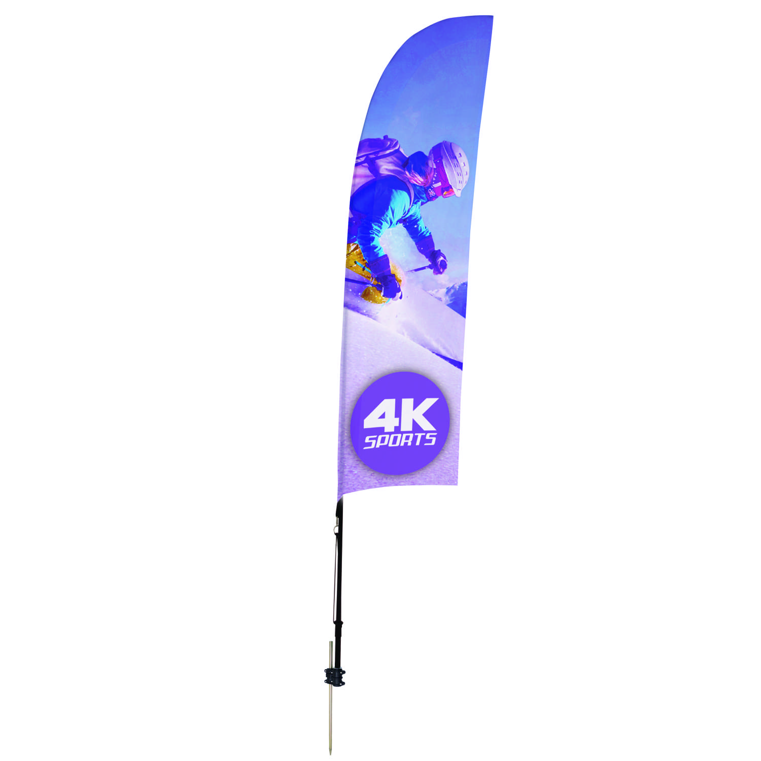 7' Streamline Blade Sail Sign Kit (Single-Sided with Ground Spike)