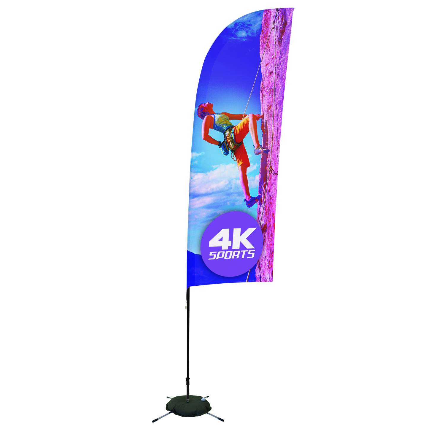 9' Streamline Blade Sail Sign Kit (Single-Sided with Scissor Base)
