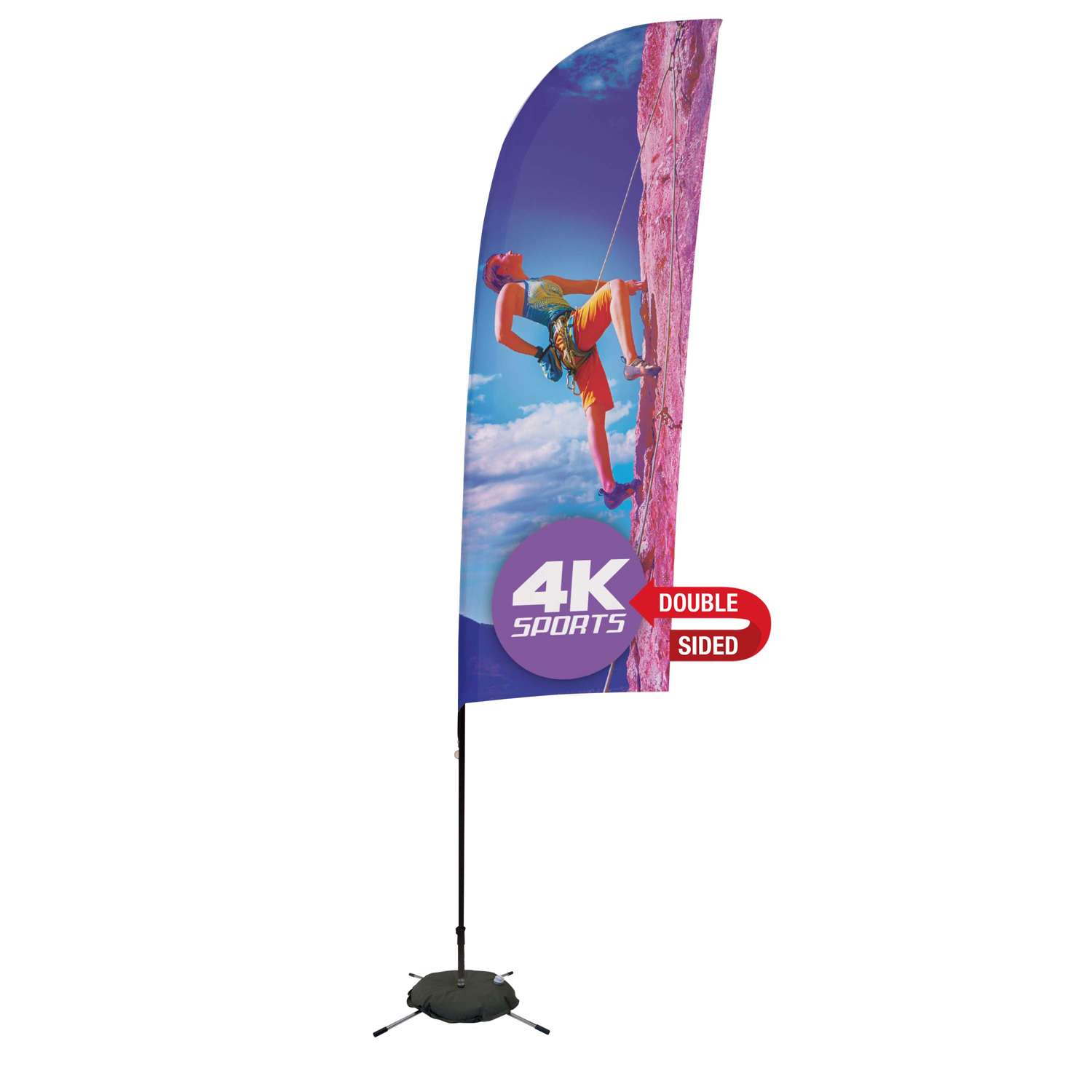 9' Streamline Blade Sail Sign Kit (Double-Sided with Scissor Base)