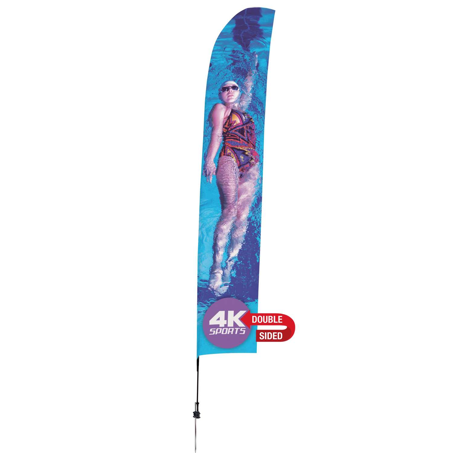 17' Streamline Blade Sail Sign Kit (Double-Sided with Ground Spike & Ground Anchor)