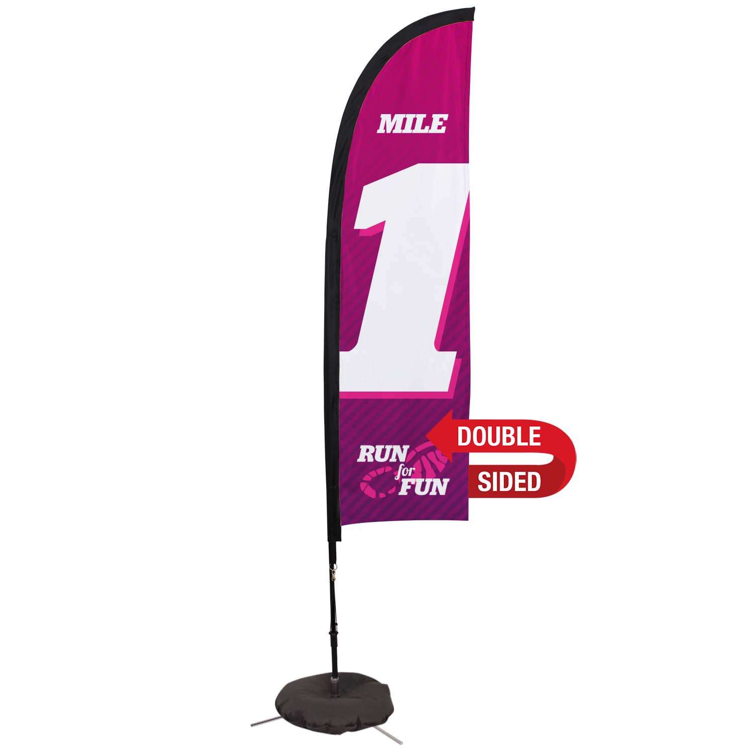 7' Premium Blade Sail Sign Kit (Double-Sided with Scissor Base)