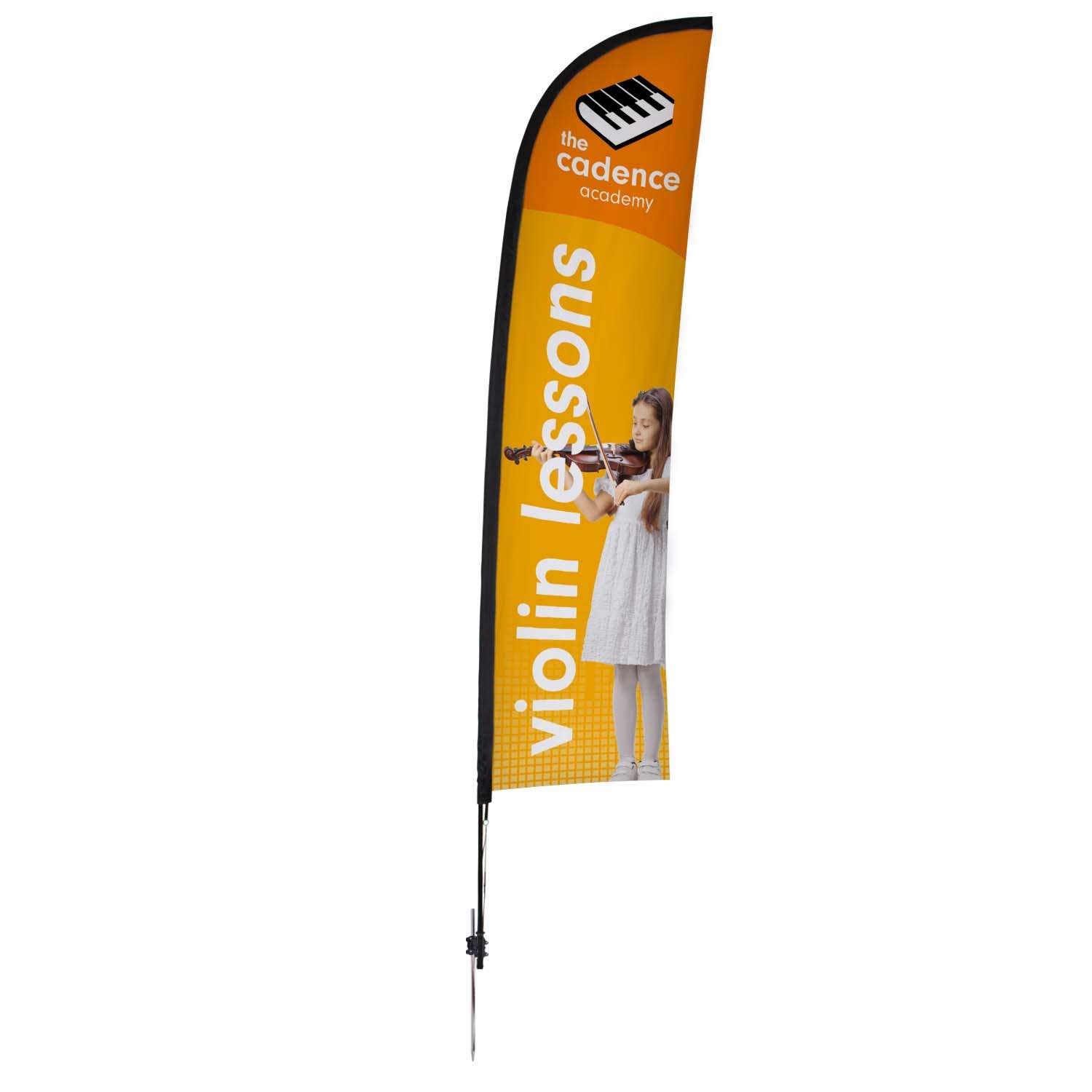 13' Elite Blade Nylon Sail Sign Kit (Single-Sided with Ground Spike)