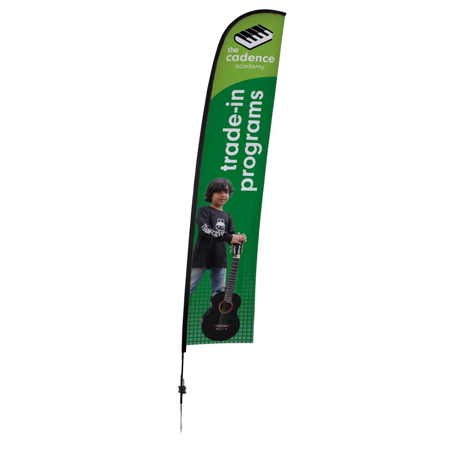 17' Elite Blade Nylon Sail Sign Kit (Single-Sided with Ground Spike)