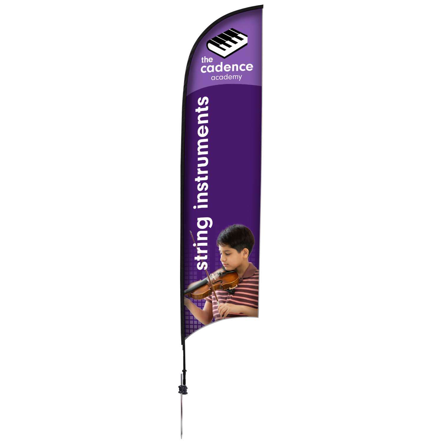 13' Elite Razor Nylon Sail Sign Kit (Single-Sided with Ground Spike)