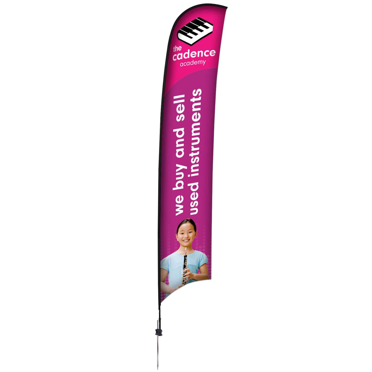 17' Elite Razor Nylon Sail Sign Kit (Single-Sided with Ground Spike)