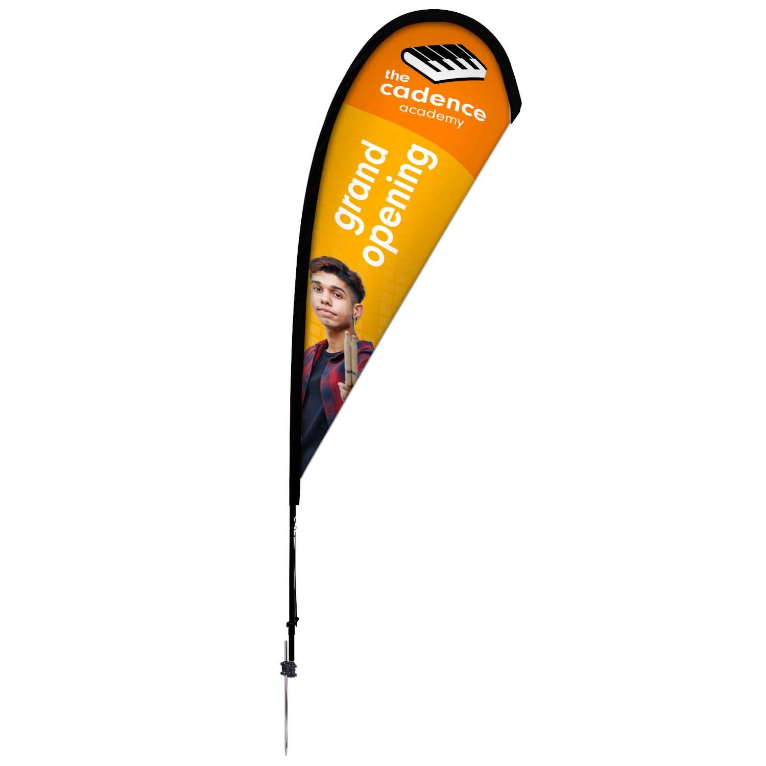 8' Elite Teardrop Nylon Sail Sign Kit (Single-Sided with Ground Spike)