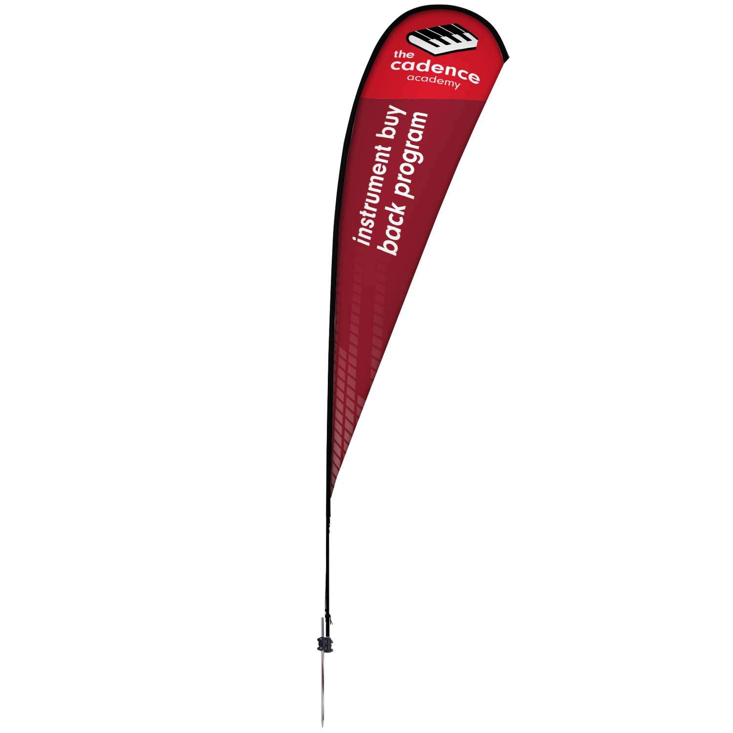 15' Elite Teardrop Nylon Sail Sign Kit (Single-Sided with Ground Spike)