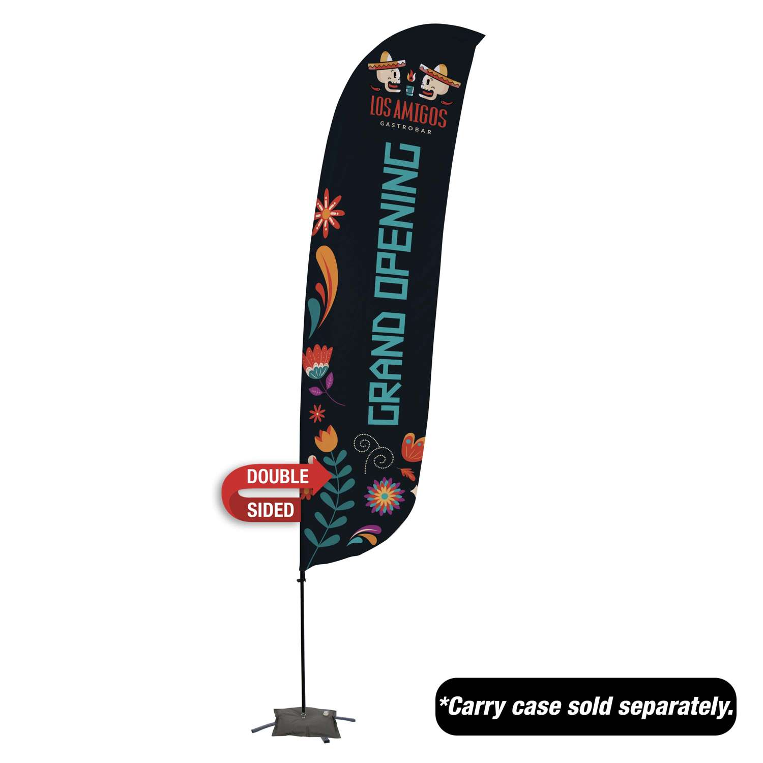 15' Value Feather Sail Sign Kit Double-Sided with Cross Base