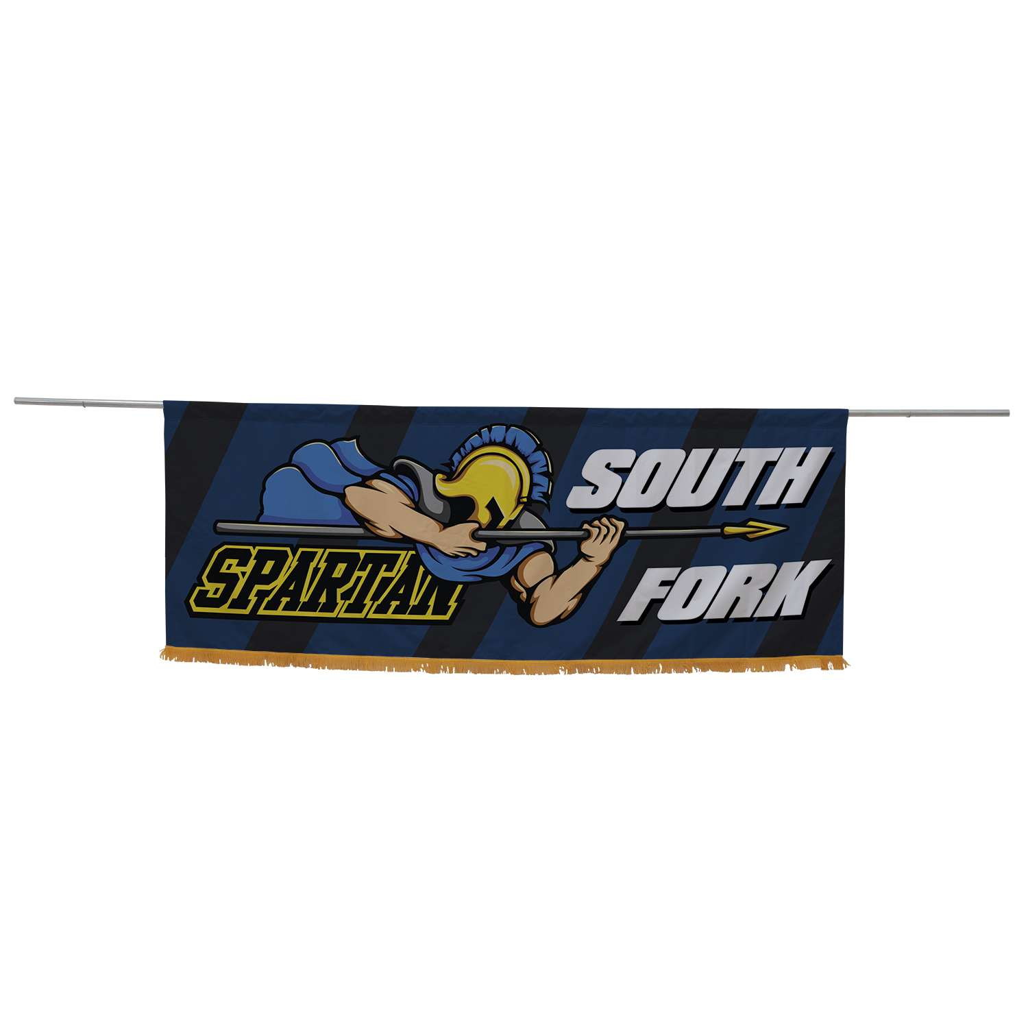 3' x 8' Parade Banner Straight Bottom Kit with Gold Fringe