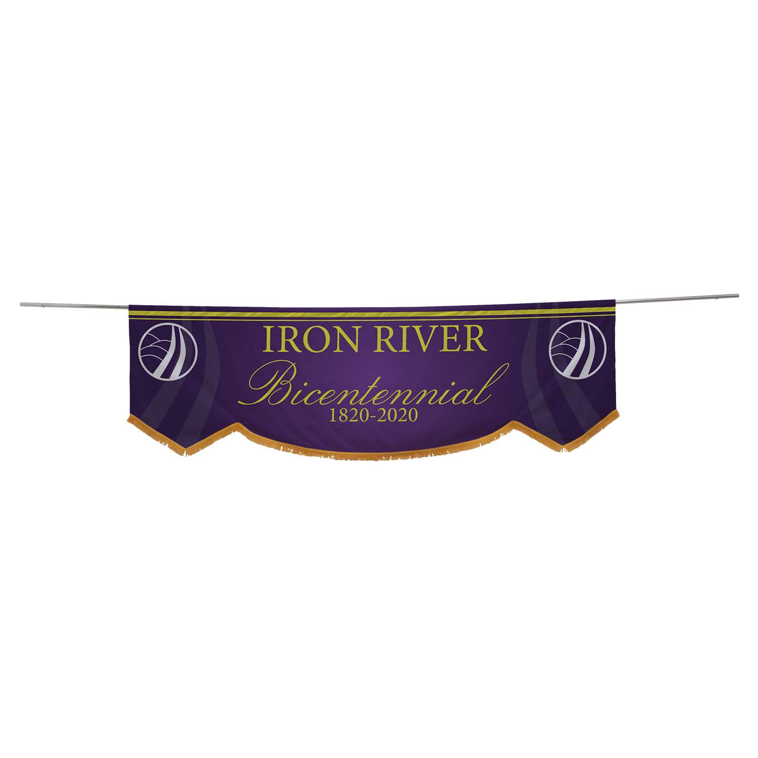 3' x 10' Parade Banner Scallop Bottom Kit with Gold Fringe