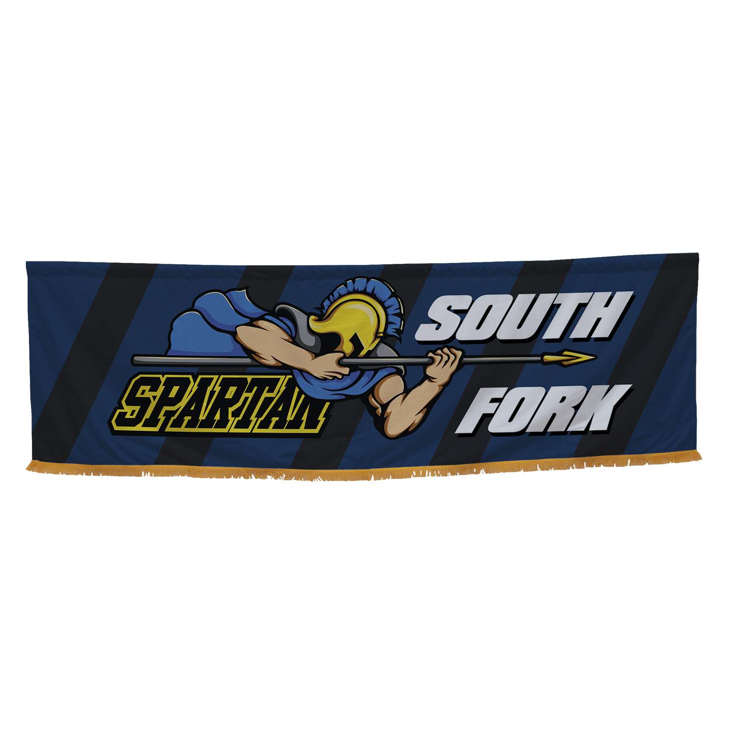 3' x 10' Parade Banner Straight Bottom with Gold Fringe