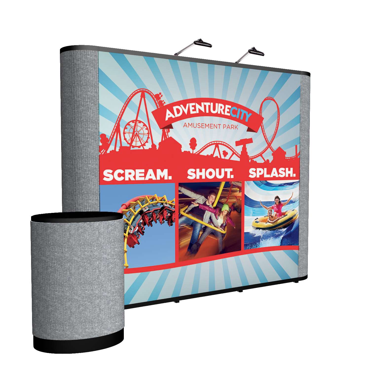 10' Straight Show 'N Rise Floor Display Kit (Mural with Fabric Ends)