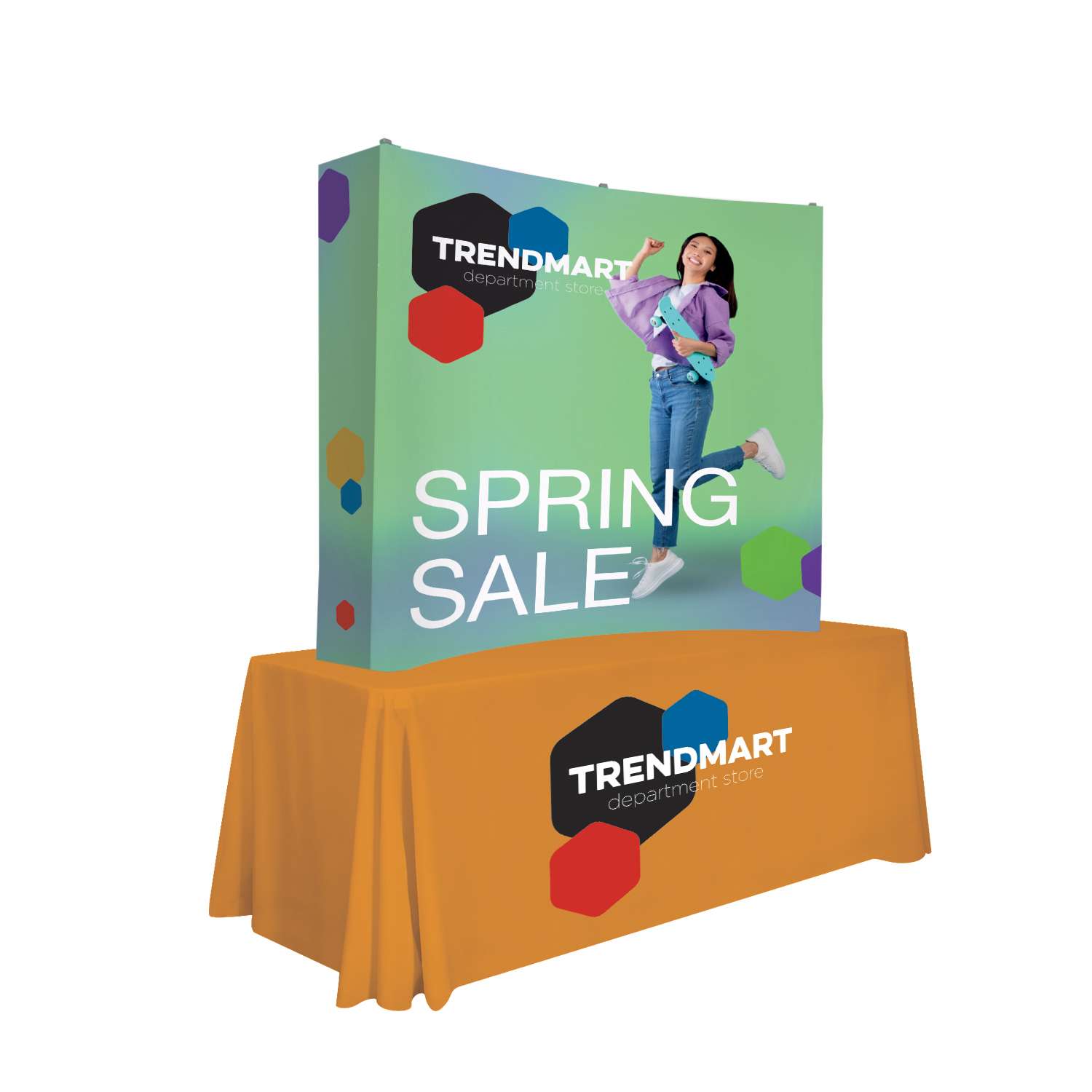 6' Curved Splash Tabletop Display Wrap Kit (Recycled Polyester)