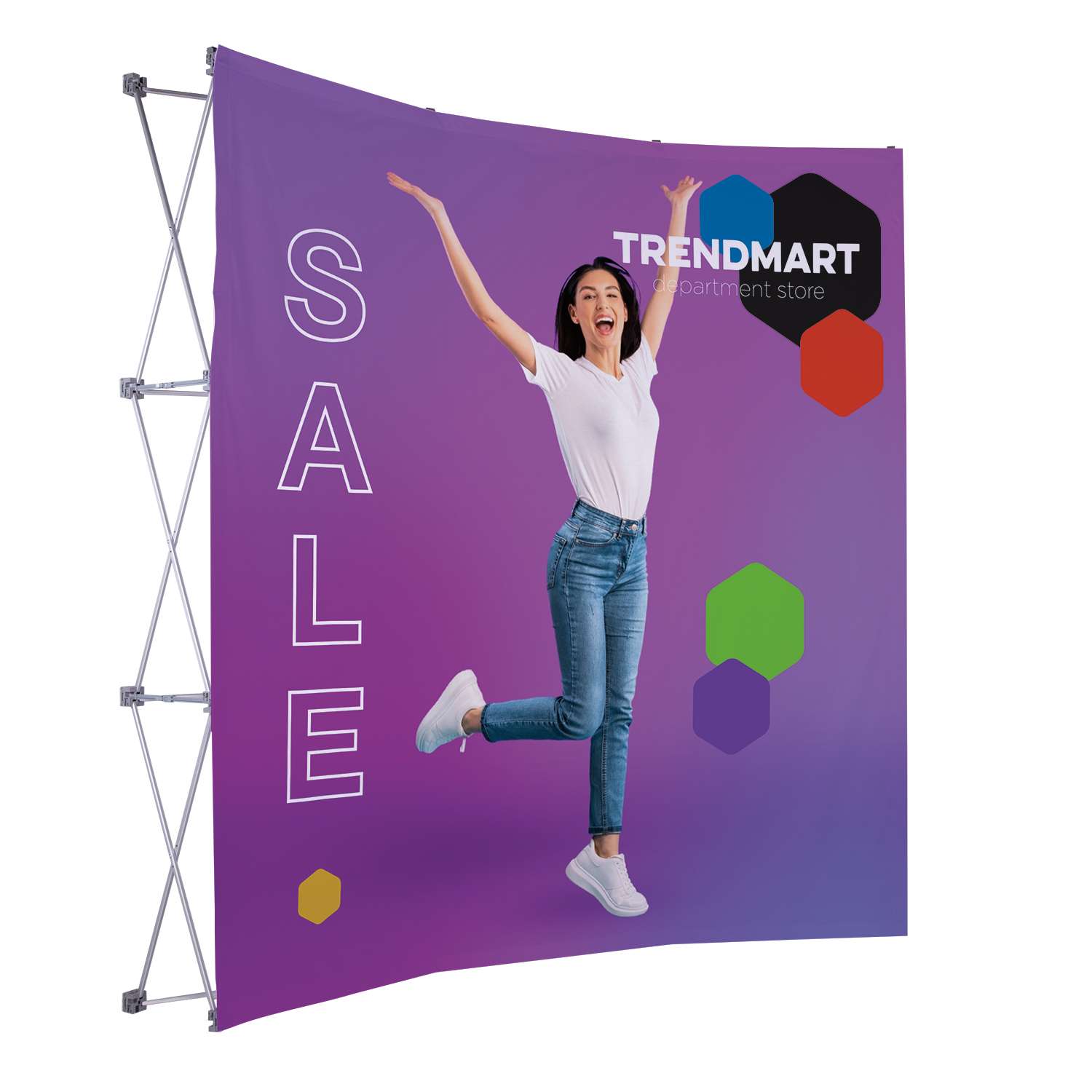 8' Curved Splash Floor Display Face Kit (Recycled Polyester)