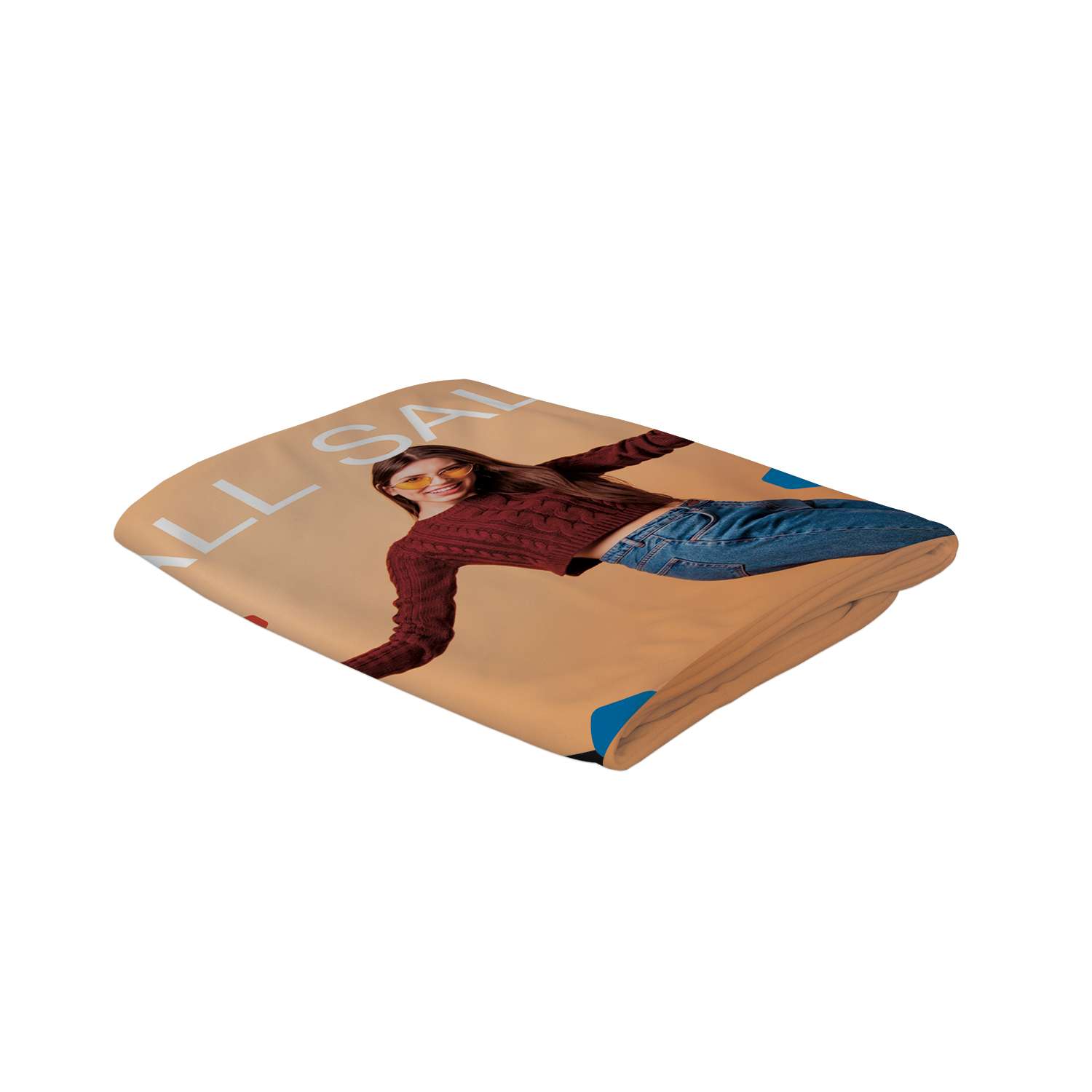 5' Straight Splash Floor Display 4-Sided Graphic Panel (Recycled Polyester)